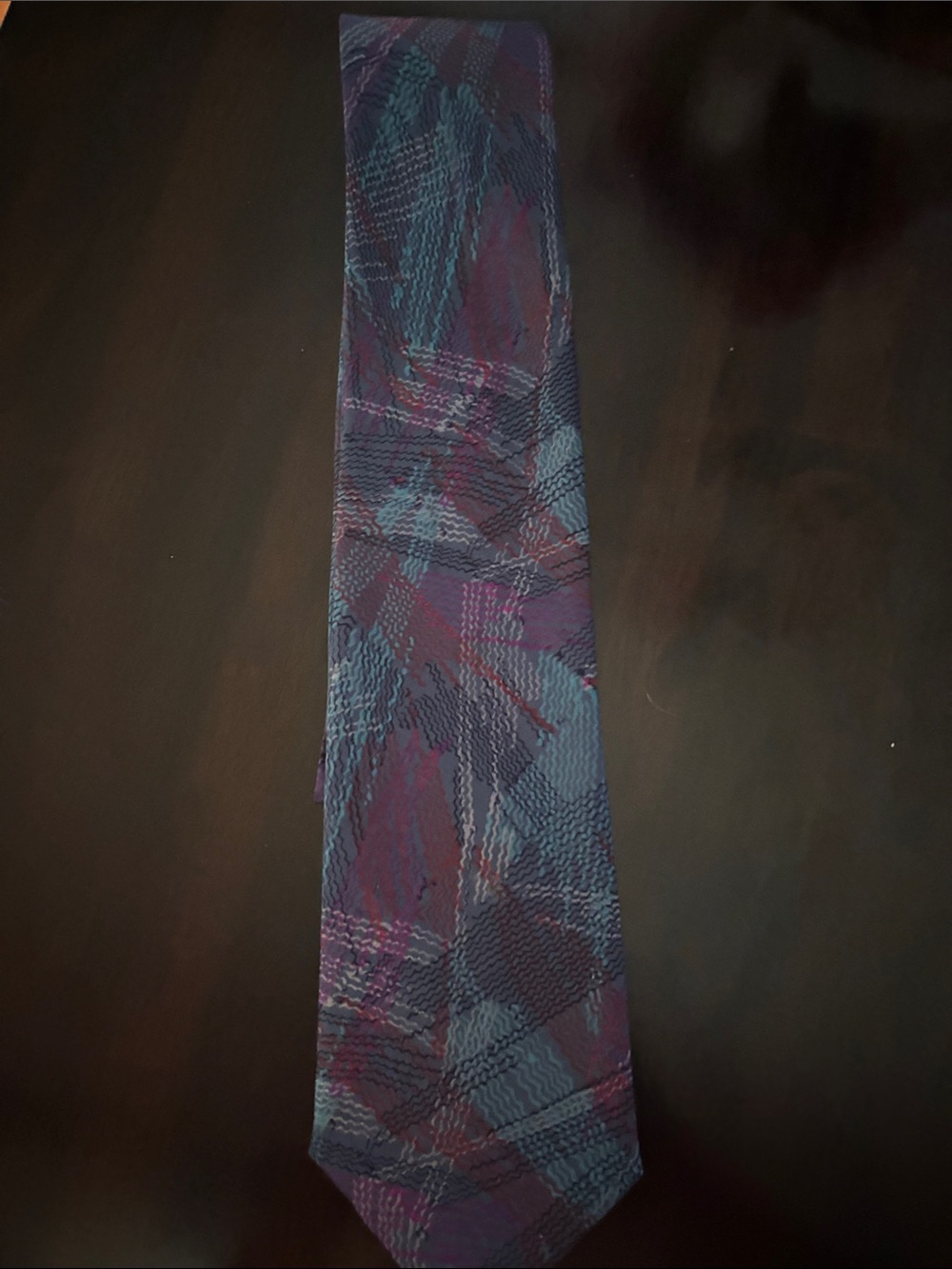 Men's Purple Abstract Pattern Silk Tie KhaZana